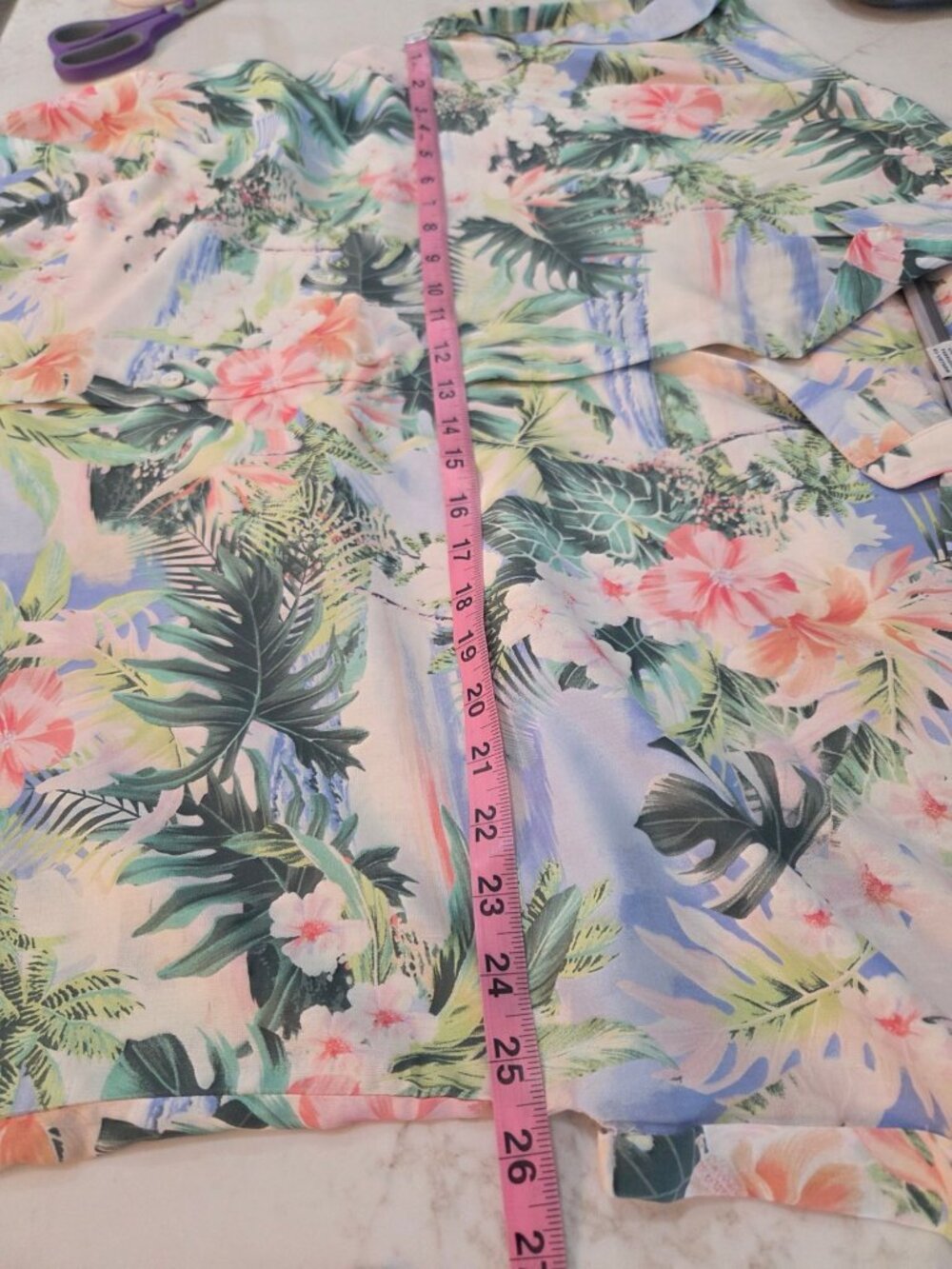 Tommy Bahama Ocean Vida 100% Silk Tropical Floral Camp Shirt Sz XL Vacation EUC - Picture 10 of 11
